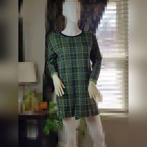 Top Shop Green Plaid Mini Dress Size 4